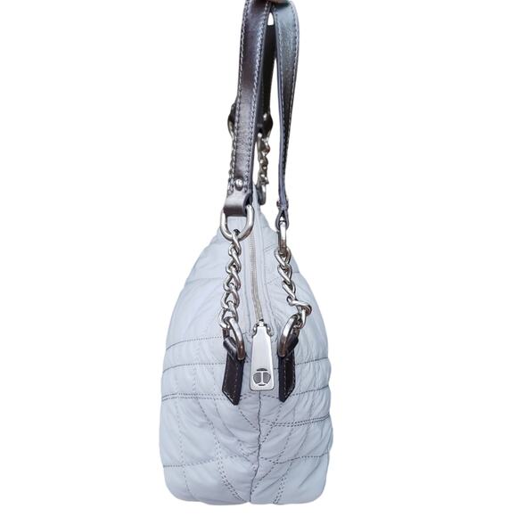 New! Talbots Gray Mist & Pewter Quilted Baguette Shoulder Bag Winter Fashion - Picture 4 of 8